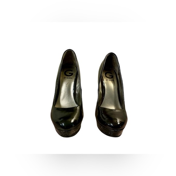 GUESS Brand Wet Black Stiletto Platform Sexy Elegant Black High Heels Size 7 - Picture 5 of 8